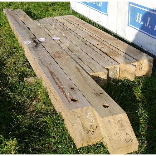 669 - Oak beam, machined 3.8M 150x150 +VAT