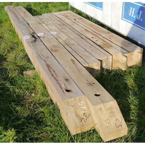 670 - Oak beam, machined 3.8M 150x150 +VAT