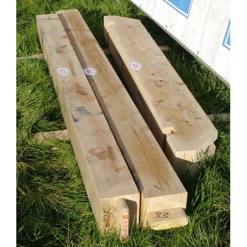 672 - Oak beam, machined 2.25M 150x200 +VAT