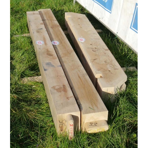 673 - Oak beam, machined 2.4M 180x180 +VAT