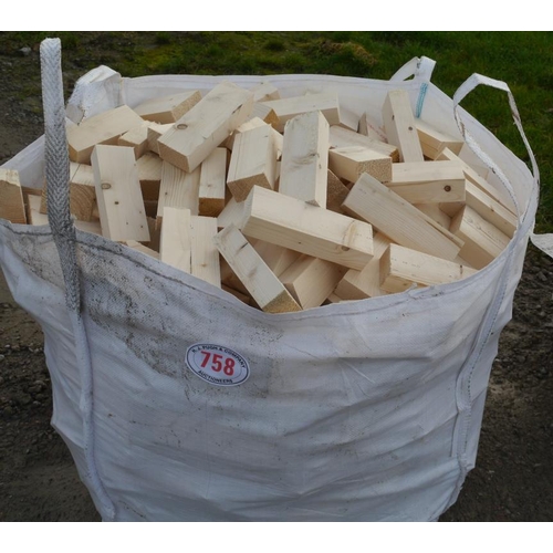 758 - Bag of soft wood firewood