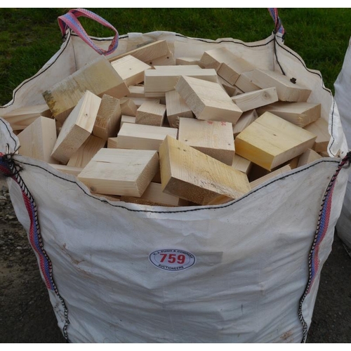 759 - Bag of soft wood firewood