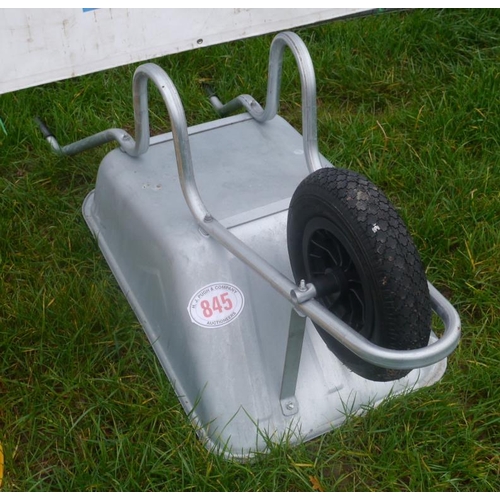 845 - Galvanised wheelbarrow +VAT