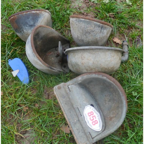 858 - Galvanised drinking bowls -5