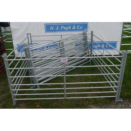 879 - Galvanised sheep hurdles 6ft -10 +VAT