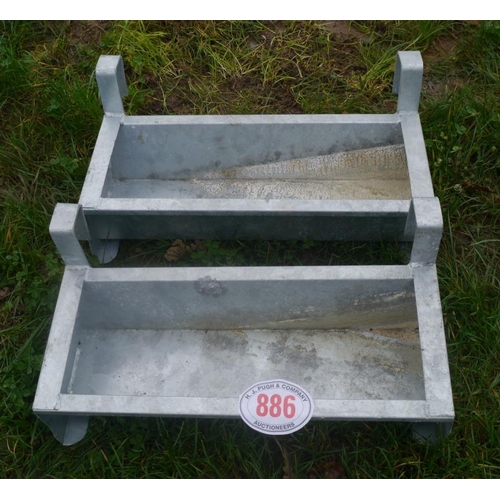 886 - Galvanised hook on troughs 2ft -2 +VAT