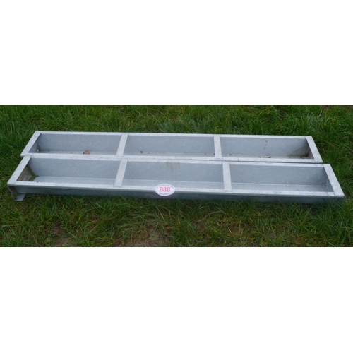 888 - Galvanised troughs 6ft -2 +VAT