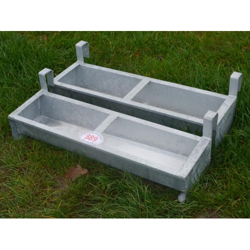 889 - Galvanised hook on troughs 3ft -2 +VAT