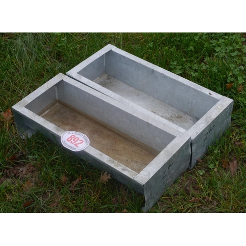 892 - Galvanised troughs 2ft -2 +VAT