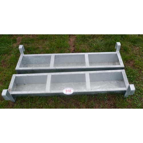 918 - Galvanised hook on troughs 4ft -2 +VAT