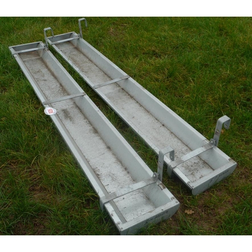 928 - Galvanised hook on troughs 8ft -2 +VAT