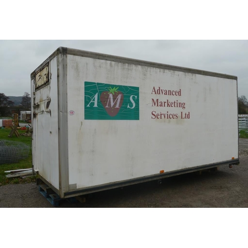 976 - Insulated lorry container, no back door. 17ft