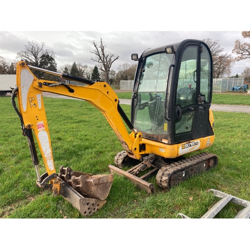 1038 - JCB 8018 CTS mini digger 2014. Runs & drives. Expanding  tracks, hammer lines, c/w 3 buckets. 1600 h... 