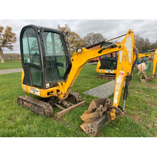 1038 - JCB 8018 CTS mini digger 2014. Runs & drives. Expanding  tracks, hammer lines, c/w 3 buckets. 1600 h... 