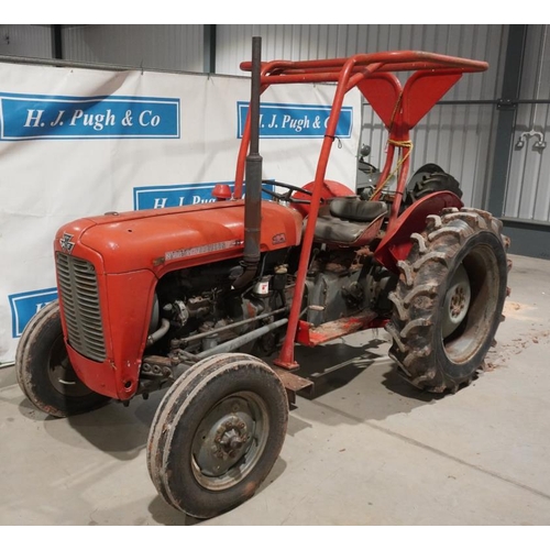 156 - Massey Ferguson FE35 diesel tractor, with reduction gearbox and EXM II rollover frame. Runs and driv... 