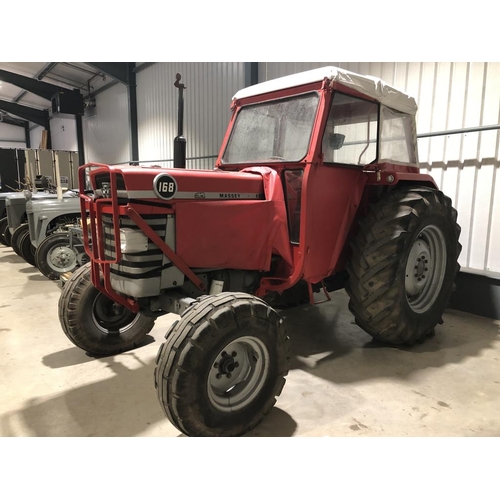 157 - Massey Ferguson 168 tractor. Original tractor. New seat and canvas. 6000hrs. This tractor has been o... 