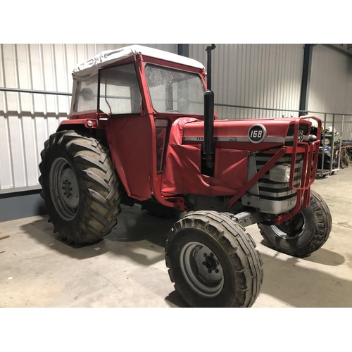 157 - Massey Ferguson 168 tractor. Original tractor. New seat and canvas. 6000hrs. This tractor has been o... 