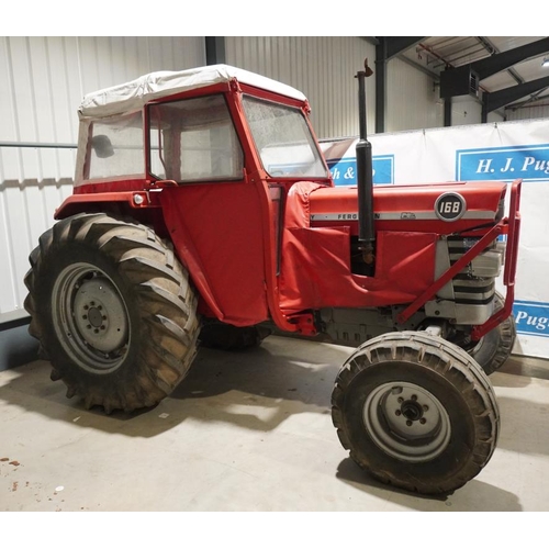 157 - Massey Ferguson 168 tractor. Original tractor. New seat and canvas. 6000hrs. This tractor has been o... 