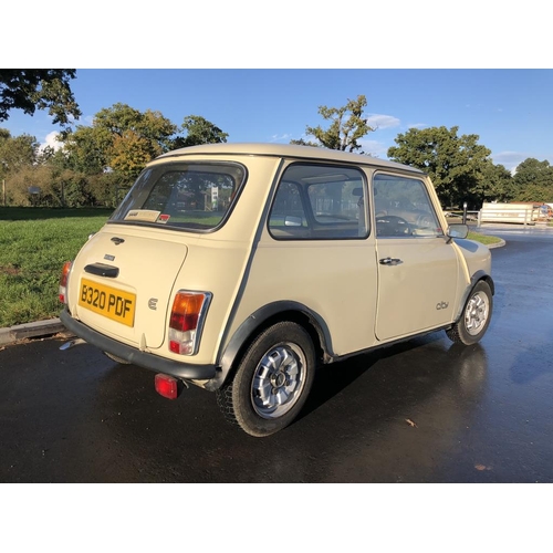 167 - Austin Mini 1000 City E 2 door saloon car. 1985, 998cc, petrol, showing 35,000miles. Chassis No. SAX... 