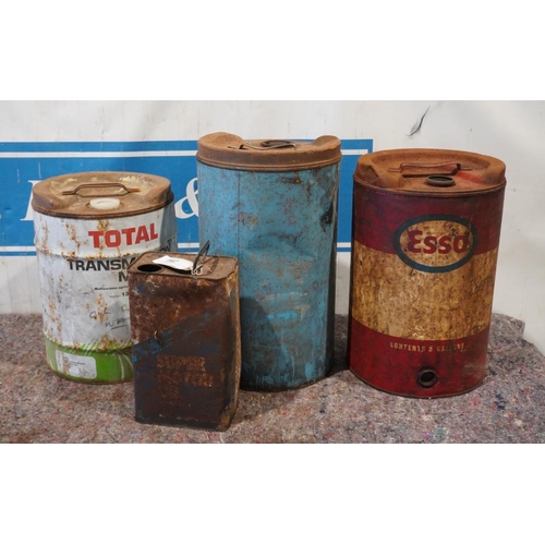 329 - Vintage oil cans to include Esso