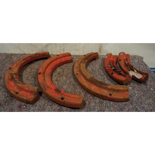 346 - 3 Massey Ferguson rear wheel weights and one broken one