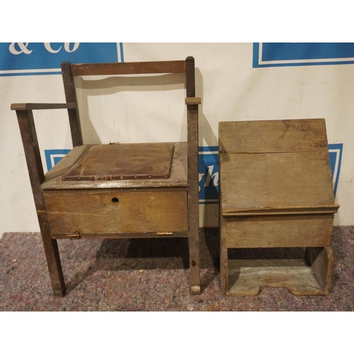 403 - Old oak lecturn and commode