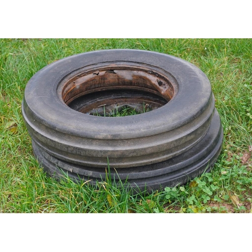 50 - 2 Front tractor tyres 600x16 +VAT