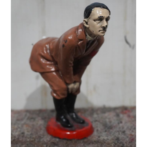 565 - Adolf Hitler cold painted bronze figure pin cushion 4 1/2