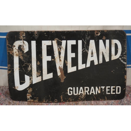 615 - Enamel double sided  sign, Cleveland18x30