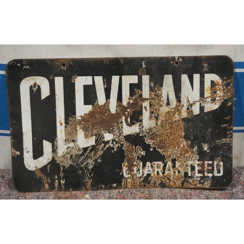 615 - Enamel double sided  sign, Cleveland18x30