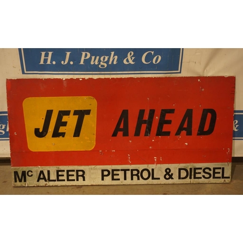 620 - Tin sign, Jet Ahead 74x36