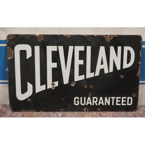 625 - Enamel sign double sided, Cleveland  18x30