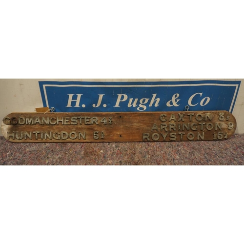 631 - Antique wooden road direction sign 64x8