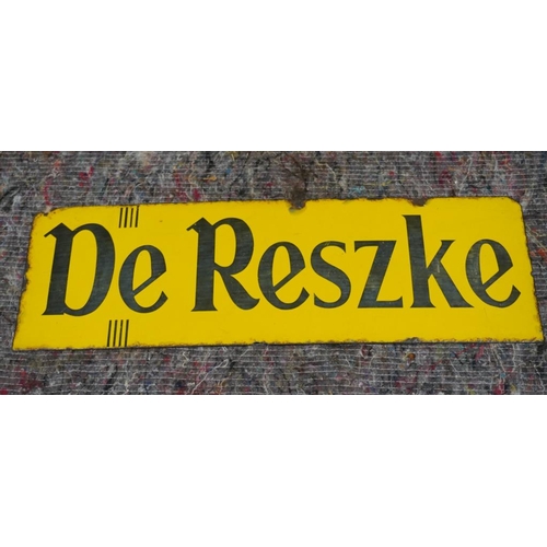 632 - Enamel sign, De Reszke 18 x 6