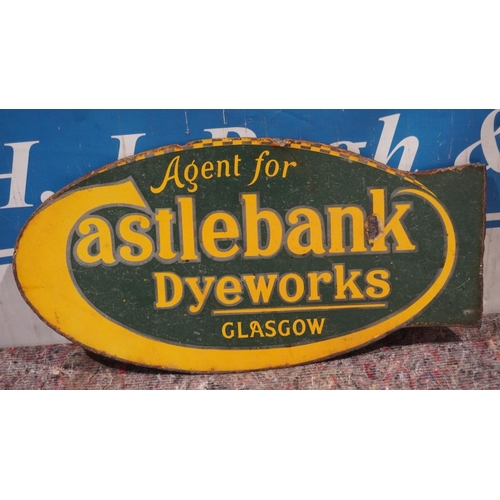 641 - Enamel double sided sign, Castlebank Dyeworks 25 1/2 x13