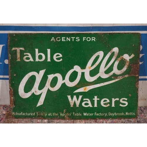 646 - Enamel double sided sign, Apollo Table Waters 24x16