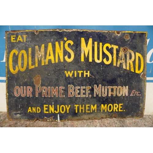 657 - Enamel sign, Colmans Mustard 22x14