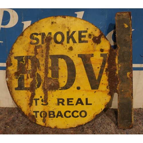 663 - Enamel post mounted sign, Phillips Grand Cut and Smoke BDV double sided 13