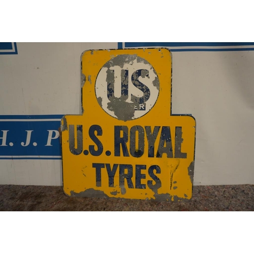 664 - Aluminium sign, US Royal Tyres 31x28