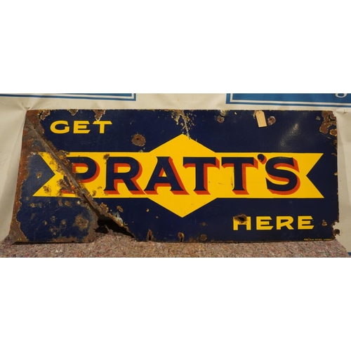 665 - Enamel sign, Pratts 72x30