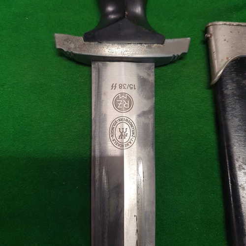 938 - 1938 SS mans dagger, double marked blade by J.A.Henkels with 