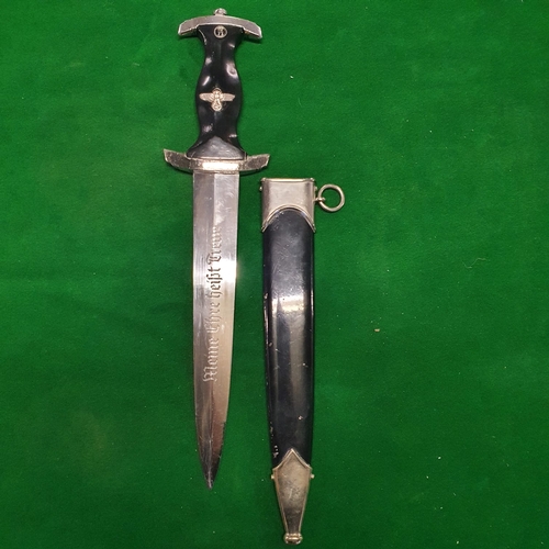 940 - 1939 SS mans dagger, double marked transitional blade by E Pack and Sohne with 