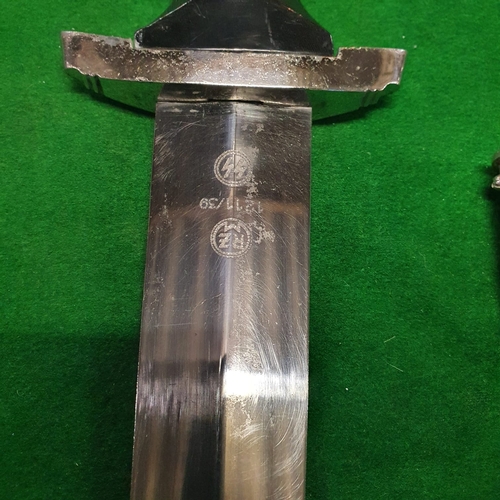 940 - 1939 SS mans dagger, double marked transitional blade by E Pack and Sohne with 