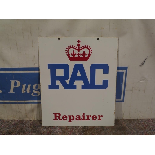 694 - RAC repairer double sided enamel sign 25