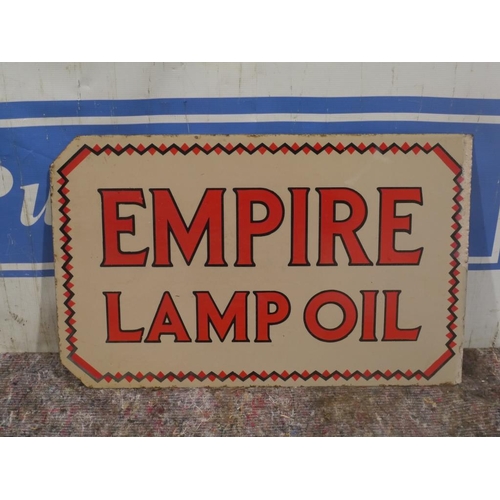 701 - Empire lamp oil double sided enamel sign 15