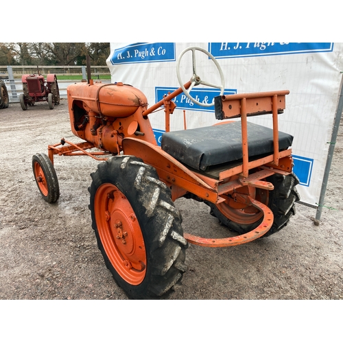 149 - Allis Chalmers model B tractor. Straight axle. Turns over. Last had running over 2 years ago