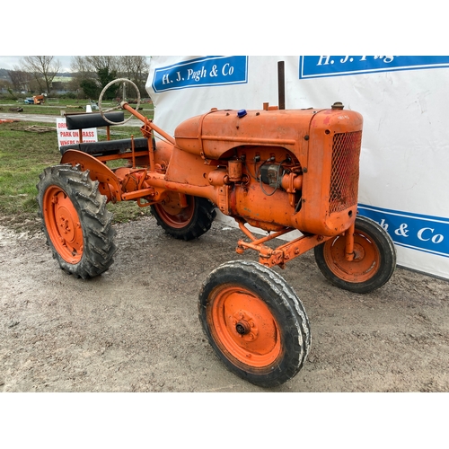 149 - Allis Chalmers model B tractor. Straight axle. Turns over. Last had running over 2 years ago