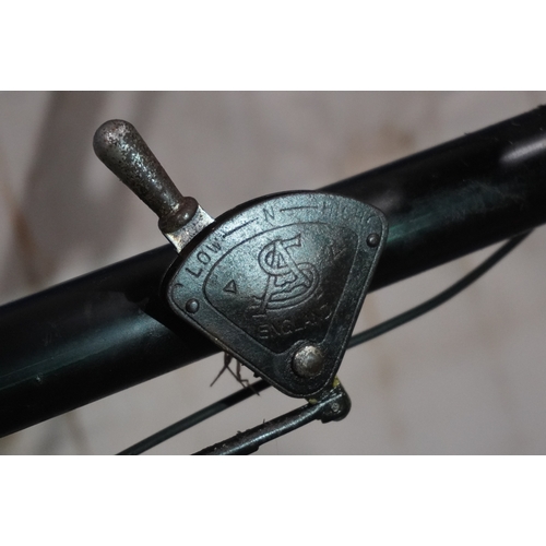 725 - C.1930's BSA gents bicycle with 3spd Sturmey Archer gears and expanding brake hub. Original paint an... 