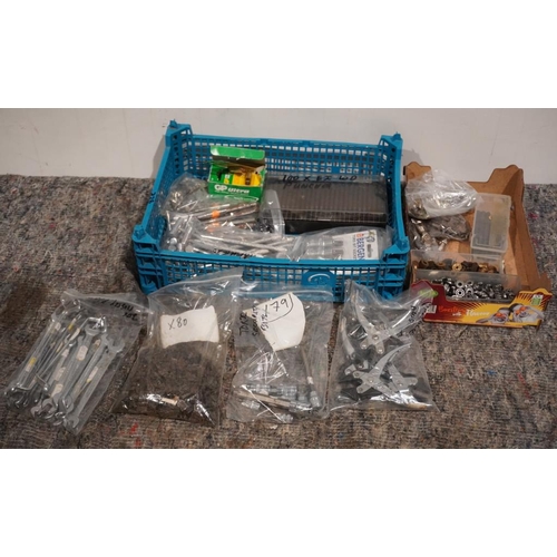 232 - Box of model makers accessories and box of assorted spanners, steel hammers, punches etc +VAT