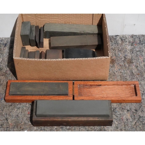 729 - Box of sharpening stones